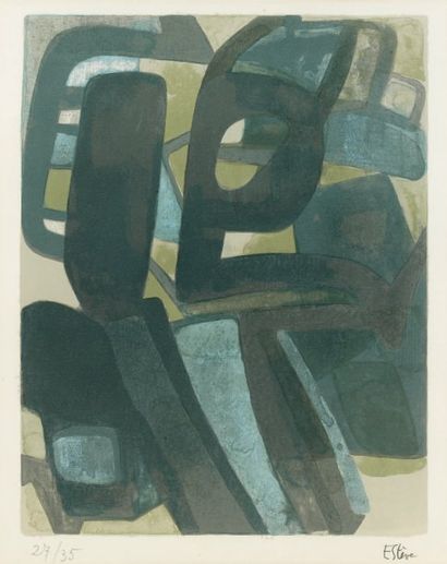 Jean ESTEVE Toucornu. 1965 (Moestrup 36) 34,5 x 27cm. Lithographie en couleurs. Epreuve...