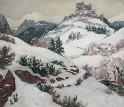 Armand POINT (1861-1932) Le château de Murol, 1924 Huile sur toile, signée et datée...