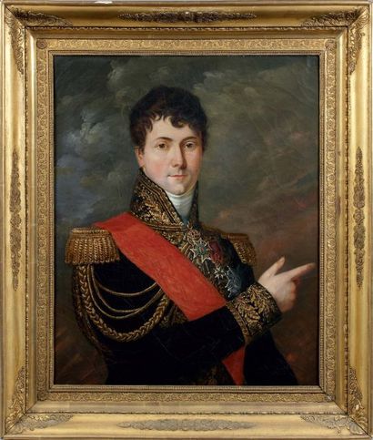 null Huile sur toile : portrait du général Comte Charles Étienne Gudin représenté...