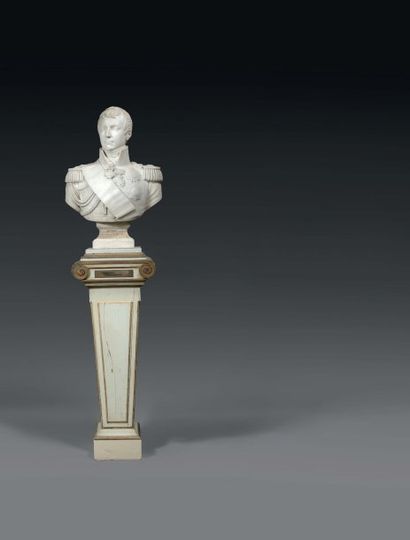 null Buste du général Comte Charles Étienne Gudin en marbre blanc, représenté en...