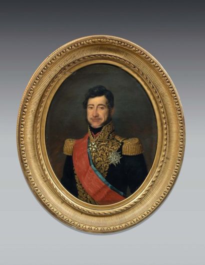 Joséphine de Gallemant huile sur toile signée à gauche et datée : "1831" : portrait...