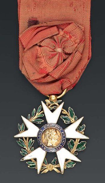 null Croix d'officier de l'ordre de la Légion d'Honneur, premier type, en or, émaillée,...