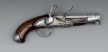 null Pistolet à silex de gendarmerie modèle an IX, canon daté : "1811", queue de...