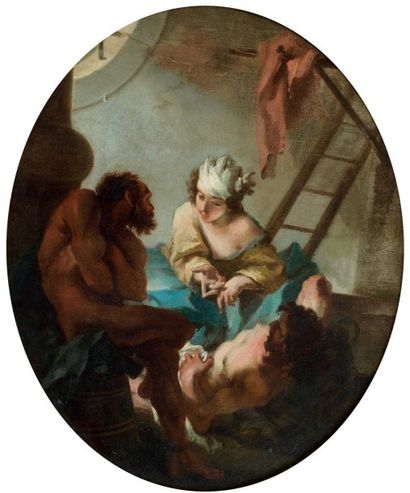 Ecole ITALIENNE du XVIIème siècle, entourage de Giambattista PIAZZETTA Joseph expliquant...