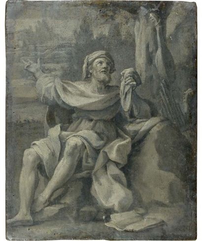 Marcantonio FRANCESCHINI (Bologne 1648 - 1729) Le roi David Toile, sans cadre. 27...