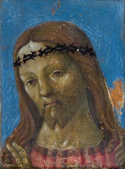 Bartolomeo CAPORALI (Documenté à Pérouse de 1420 à 1505) Le Christ bénissant Peinture...