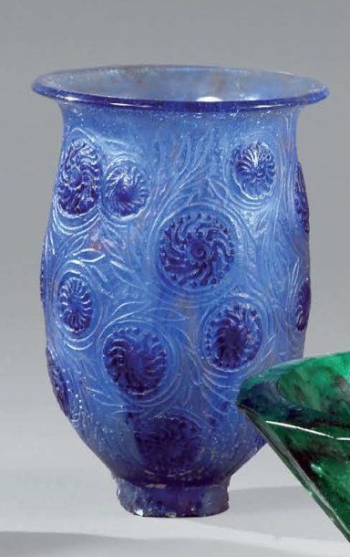 DECORCHEMONT François-Émile (1880-1971) Vase ovoïde sur talon. Épreuve réalisée en...