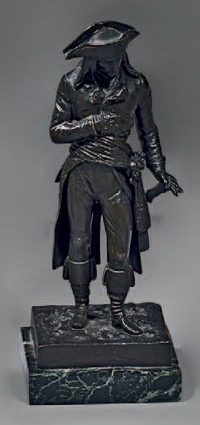 V. Rivière Sujet en bronze patiné : Bonaparte en général révolutionnaire, à l'époque...