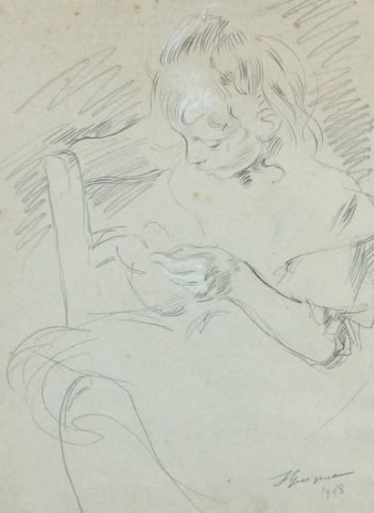François Joseph GUIGUET (Corbelin 1860 - 1937) Etude pour le portrait de Louis Guiguet...