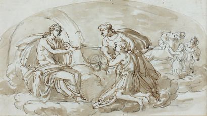 Felice GIANI (Gênes vers 1760 - Rome 1823) Apollon et Phaeton Plume et encre brune,...
