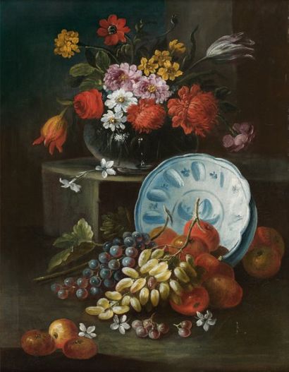 Attribué à Michele Antonio RAPOUS (1733 - 1819) Nature morte au bol de porcelaine,...