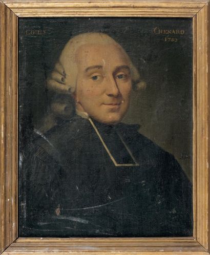 PERIN (Actif à la fin du XVIIIème siècle) Portrait de Louis Chenard Toile. Signé...