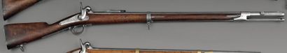 null Carabine de chasseur à percussion modèle 1853 T, canon poinçonné et daté : "1857"...