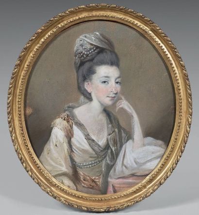 Daniel GARDNER (Kendal 1750 - 1805) 
Portrait de Lady Carr, née Mary Little. Portrait...