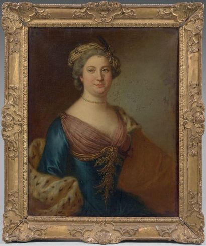 Ecole RUSSE vers 1760 
Portrait de Catherine II de Russie
Toile On y joint un Portrait...