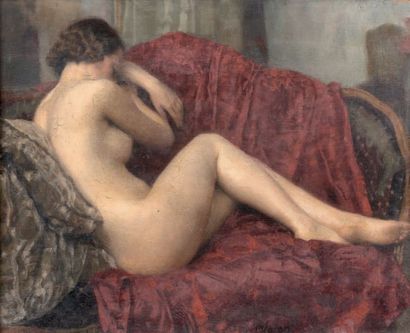 Maurice JORON (Paris 1883 - Vaucresson 1937) 
Jeune femme sur un divan
Sur sa toile...