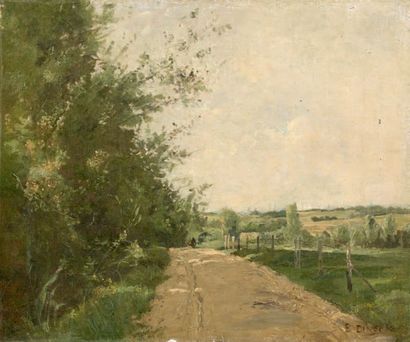 Etienne DINET (Paris 1861 - 1930) 
Promeneur sur un chemin
Toile. Signé en bas à...
