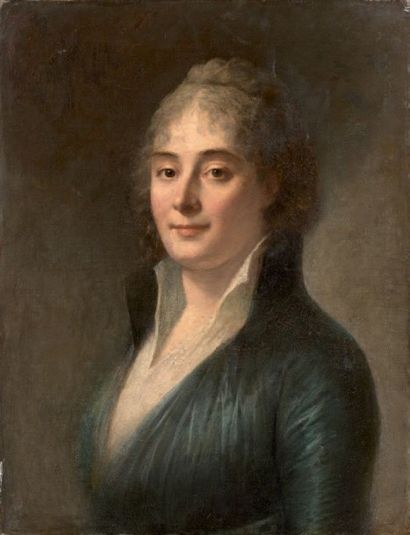 Ecole FRANCAISE du début du XIXème siècle 
Portrait de femme
Toile. Sans cadre 60,5...