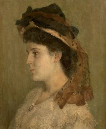 ECOLE FRANCAISE DU XIXème siècle 
Portrait de femme
Toile
55 x 46 cm