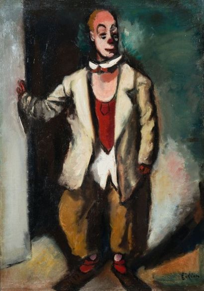 ARTHUR FILLON (1900 - 1974) Le clown
Huile sur toile, signée en bas à droite
65 x...