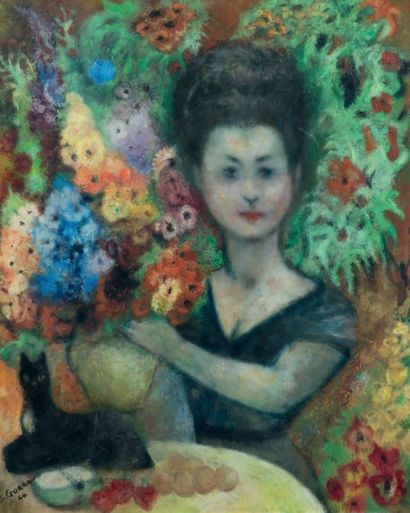 ÉDOUARD JOSEPH GOERG (1893 - 1969) Fleurs et fruits, 1944
Huile sur toile, signée...