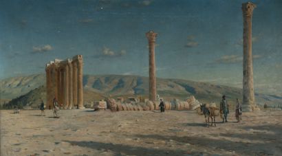 Peder Mork MØNSTED (1859 - 1941) Ruines grecques, 1894
Huile sur toile, signée et...