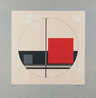 Jean-Albert GORIN (1899 - 1981) Composition
43 x 43,5 cm. Lithographie en couleurs,...