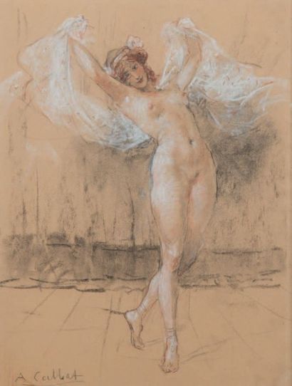 Antoine CALBET (1860 - 1944) La danseuse
Dessin aux trois crayons, signé en bas vers...