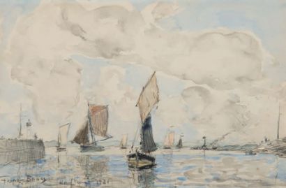 FRANK-BOGGS (1855 - 1926) Honfleur, 1921
Aquarelle, signée en bas à gauche, située...