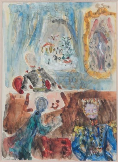 Constantin TERECHKOVITCH (1902 - 1978) Les officiels
Aquarelle rehaussée de gouache,...