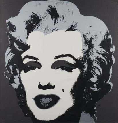 Andy WAHROL (1928 - 1987) d'après Marylin
91 x 89 cm. Tirage en offset. Traces en...