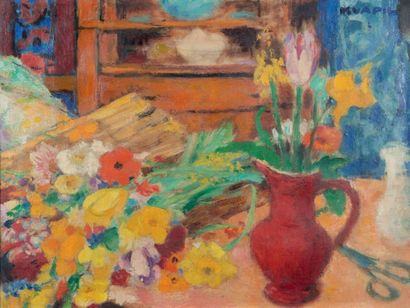 Charles KVAPIL (1884 - 1957) La cruche rouge
Huile sur toile, signée en haut à droite,...