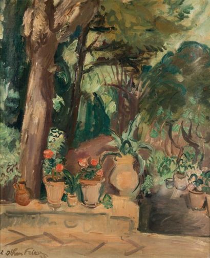 Emile OTHON FRIESZ (1879 - 1949) Le jardin, Toulon, 1928
Huile sur toile, signée...