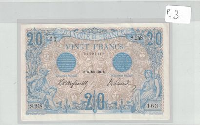 null 20 F bleu type 1905. Billet du 14/03/1906. Fay. 10-1 TTB à Sup