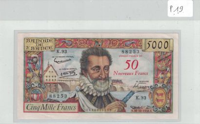 null 50 NF sur 5000 F Henri IV. Billet du 30/10/1958. Fay. 54-1 TTB