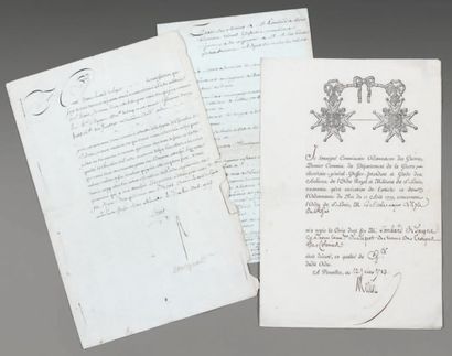 null Une lettre de nomination à l'ordre de Saint-Louis, Louis-François de Monteynard....