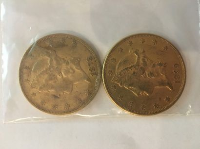 2 pièces de 20 dollars en or 1899 et 1878

Frais...