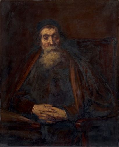GARDELLI, d'après REMBRANDT (Actif à Florence au XXème siècle) Portrait d'homme âgé
Sur...