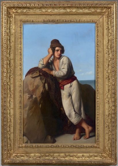 ALEXANDRE HESSE (Paris 1806 - 1879) Jeune pêcheur
Sur sa toile d'origine. Signé en...