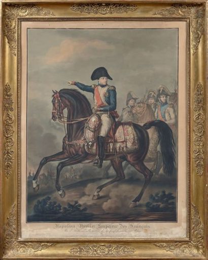 null Grande estampe en couleurs: Napoléon 1er Empereur des Français, Roi d'Italie...