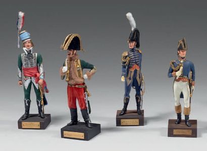 null Quatre figurines: Marceau, un officier des marins de la garde impériale, le...