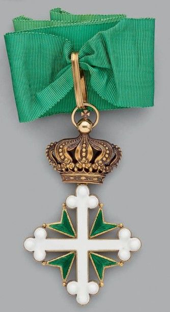 null Croix de commandeur de l'ordre de Saints-Maurice et Lazare en or émaillée, avec...