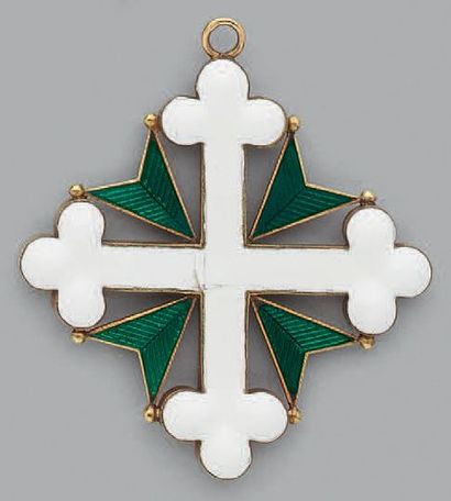 null Croix de commandeur de l'ordre de Saints-Maurice et Lazare en or émaillée, avec...