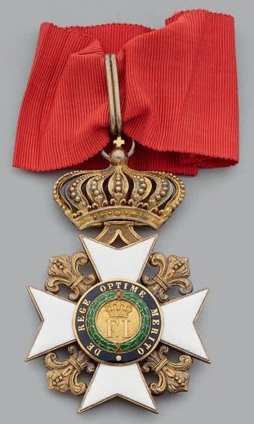 null Croix de commandeur de l'ordre de François 1er, créé en 1829, en vermeil émaillée;...