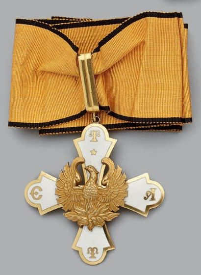 null Croix de commandeur de l'ordre du Phénix modèle républicain, 1926/1935, en vermeil...