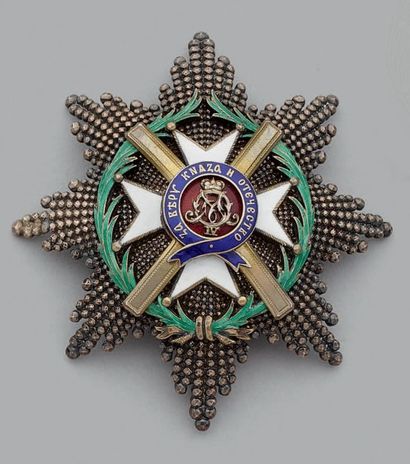 null Ensemble de commandeur de l'ordre de Takowo, croix en vermeil émaillée, largeur...