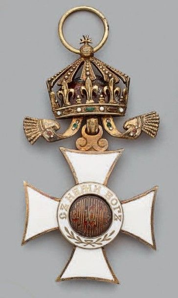 null Croix de chevalier de l'ordre de Saint-Alexandre deuxième type en vermeil émaillée...