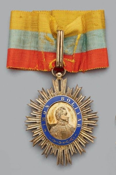 null Croix de commandeur de l'ordre de Simon Bolivar ou du Libérateur, créé en 1854,...