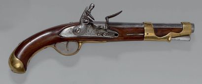 null Pistolet de cavalerie à silex modèle 1763/1766, canon poinçonné et daté: “75”;...