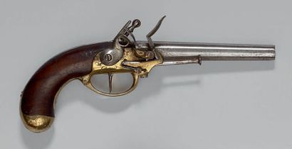 null Pistolet de cavalerie à silex modèle 1777, canon daté: “81”; coffre en laiton...